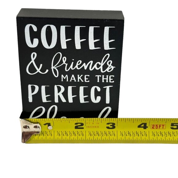 Farmhouse Coffee Mini Sign Free Standing Tiered Tray Decor Kitchen Black White - Picture 3 of 7